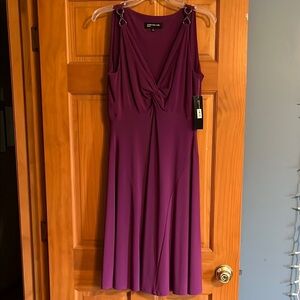 Jones New York Red Ruched Midi Sundress